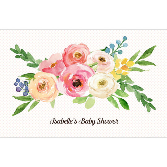Watercolor Rose Spray Placemats
